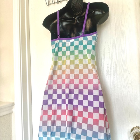 Sugar Thrillz Pastel Rainbow Mesh Dress - Picture 6 of 7